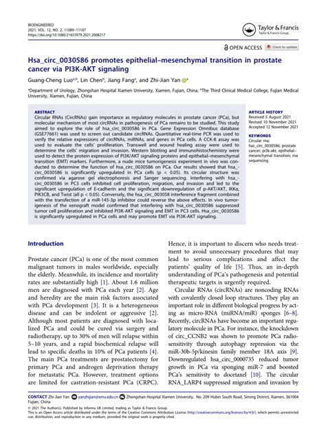 Pdf Hsa Circ Promotes Epithelialmesenchymal Transition In