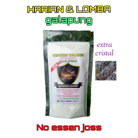 Jual TEPUNG TULANG PREMIUM EXTRA CRISTAL 100g UMPAN IKAN MAS UMPAN