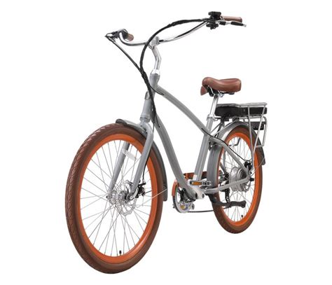 An Orange And Silver Bicycle On A White Background