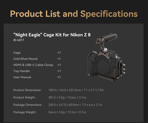 SmallRig Night Eagle Full Camera Cage Kit For Nikon Z8 Mirrorless Came