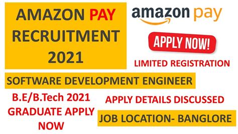 Amazon Pay Hiring I Freshers Apply I Bangalore I Be B Tech