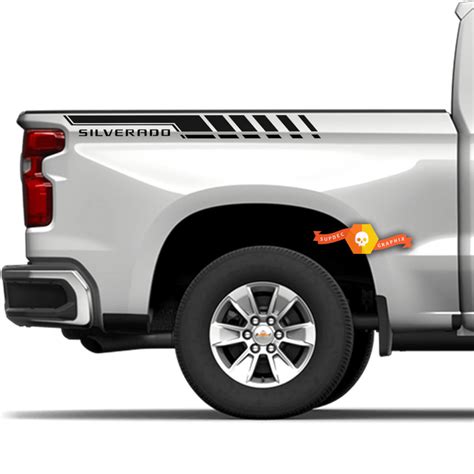 Pair Chevrolet Silverado Bedside Vinyl Decal Sticker Graphics Kit Fits