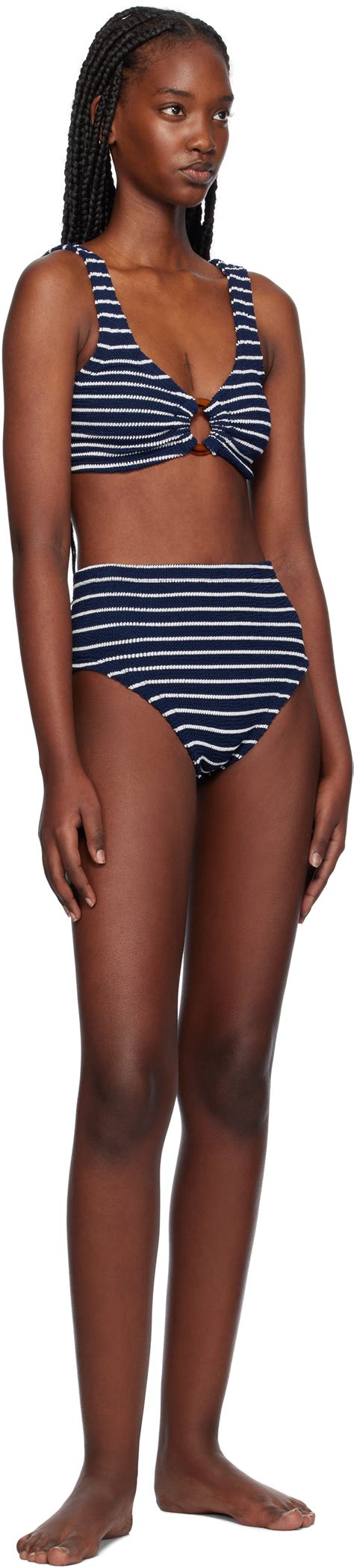 Hunza G Navy White Nadine Bikini Hunza G
