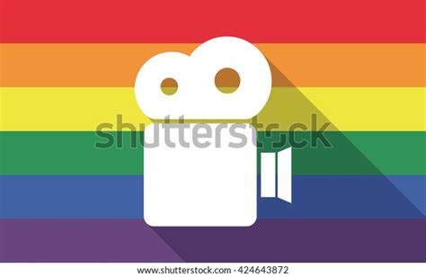 Illustration Long Shadow Gay Pride Flag Stock Vector Royalty Free