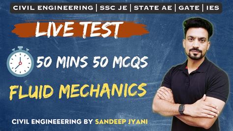 Live Test Mins Questions Of Fluid Mechanics Ssc Je State