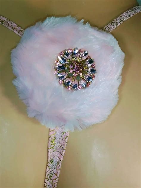 Sexy Pink Fur Bunny Set Bling Rave Bikini Dancewear Exotic Dancwear Rhinestone Boudoir