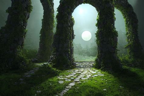 Premium Photo | Spectacular fantasy scene with a portal archway cover ...