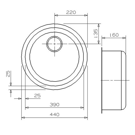 Reginox Round Single Bowl Stainless Steel Kitchen Sink X X