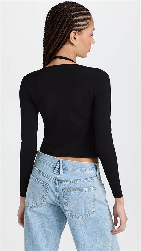 Alexander Wang Twinset Hybrid Bikini Cardigan With Crystal Logo Shopbop