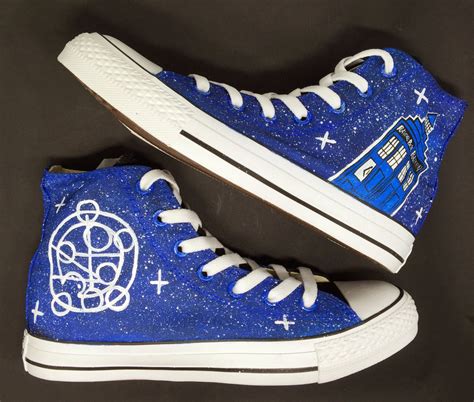 Dr Who Converse Tardis Shoes Etsy