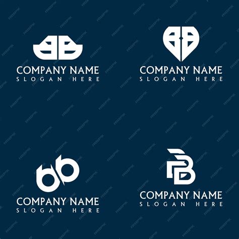 premium vector bb letter logo design set