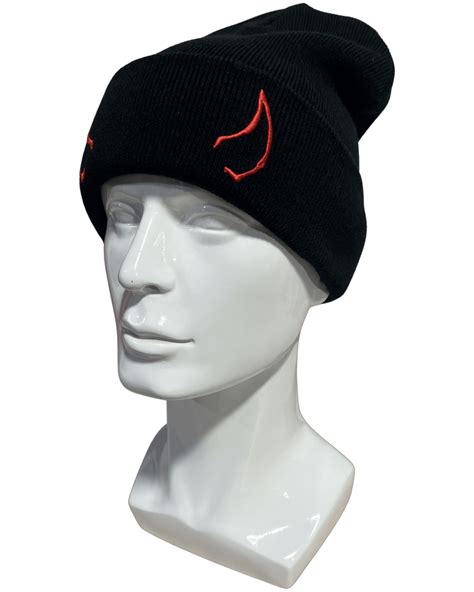 Red Horned Beanie Ink Poisoning Apparel