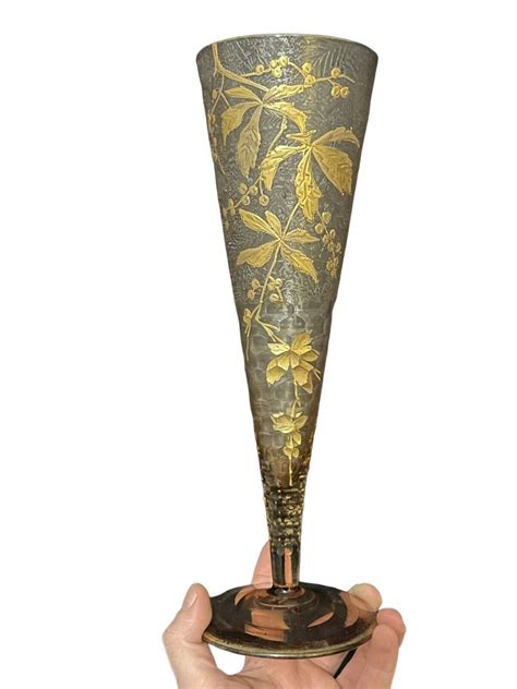 Legras And Cie Montjoie Vaas 1 Cornet Hollandais Emaille Glas