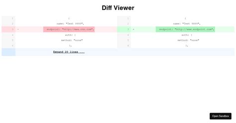 React Diff Viewer Base Implementation Example Codesandbox