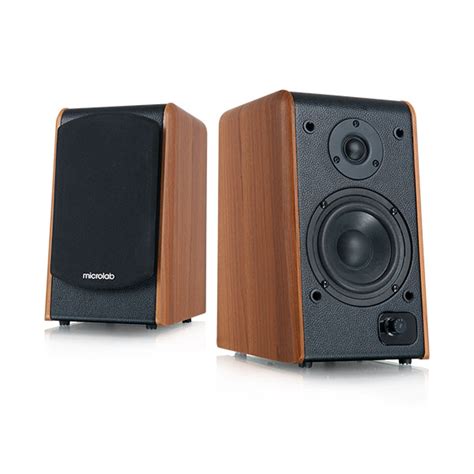 Microlab B77 Wired Wooden Stereo Bookshelf Speaker Cloud Technologies BD