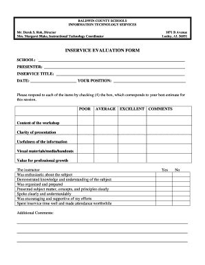 Fillable Online Images Pcmac Inservice Evaluation Form Generic Images