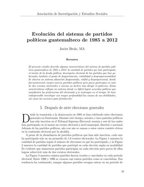 Pdf Evolucion Del Sistema De Partidos Pol Ticos Guatemalteco