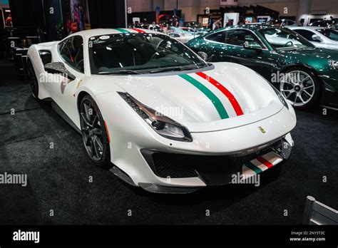White Ferrari 488 Pista Stock Photo Alamy