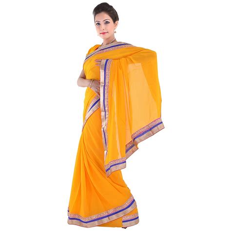 Pure Georgette Yellow Party Wear Saree 283 At Rs 1000 In Jaipur Id