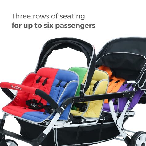 6 Seat Stroller With Infant Seat And Double Canopy H6e