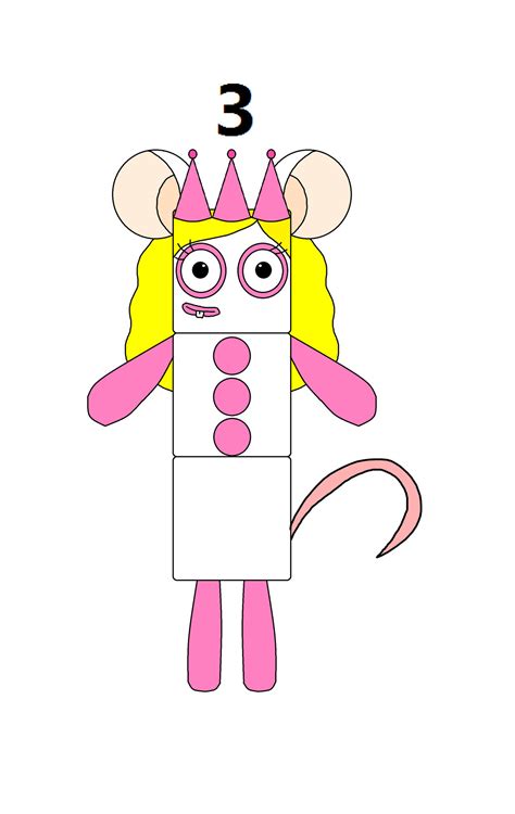 Numberblocks Three Mouse Girl By Vinaxiuzhen On Deviantart