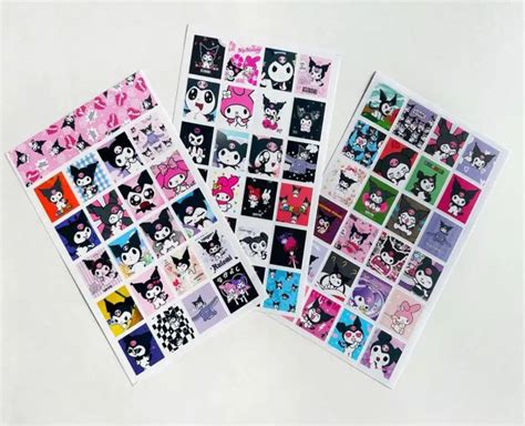 Набор наклеек Куроми 3 листа 60 наклеек. Kuromi . Стикеры Hello Kitty ...