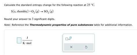 Solved Calculate The Standard Entropy Change For The Chegg