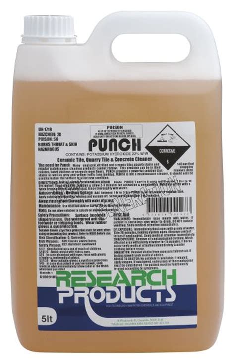 Punch Concentrated Detergent Concrete Cleaner 5l Ea Research