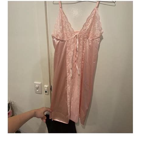 Gorgeous Baby Pink Lingerie Dress Top Modelled On A Depop