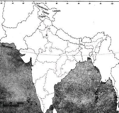 Ului On The Outline Map Of India Mark The Karakoram Range Lanska