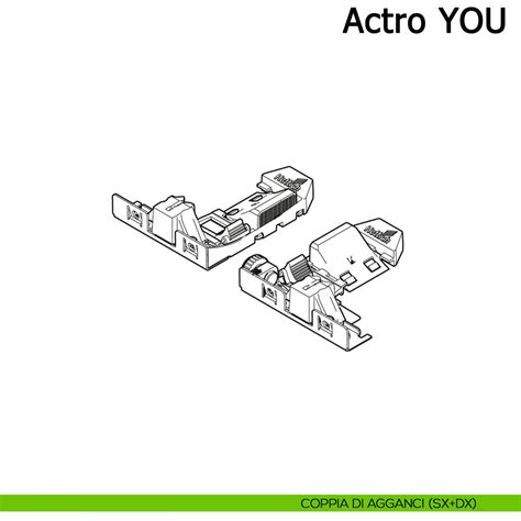 Aggancio Sinistro E Destro Per Guida Hettich Actro YOU L Silent System