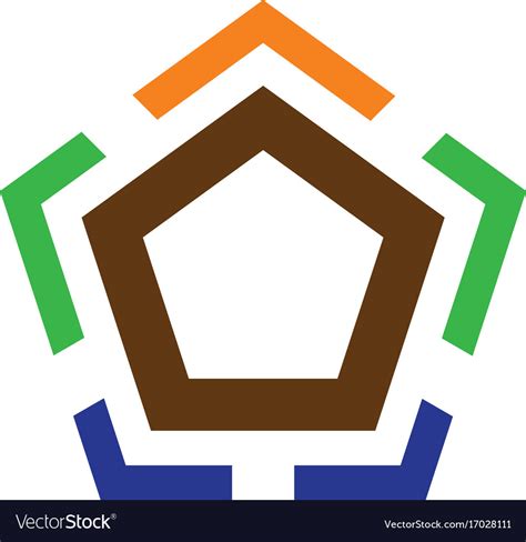 pentagon business finance logo royalty  vector image