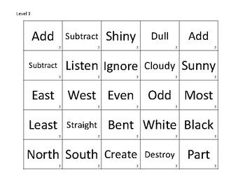 Battleship Antonyms Opposites Printable Black/White by SLPactivities