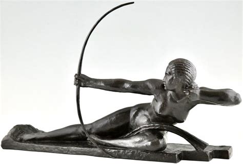 Art Deco Bronze Sculpture Nude With Bow Deconamic