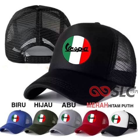 Jual Topi Jaring Trucker Vespa Custom Nama Logo T Slc Di Lapak Slc