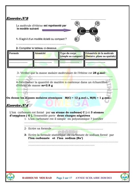 1ère année secondaire Physique SERIE PHYSIQUE CHIMIE 1ERE