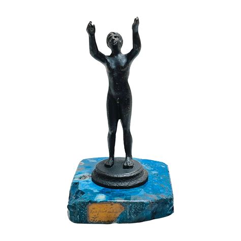 19th C Italian Diminutive Grand Tour Bronze Nude Athlete On Lapis Lazuli Base For Sale At