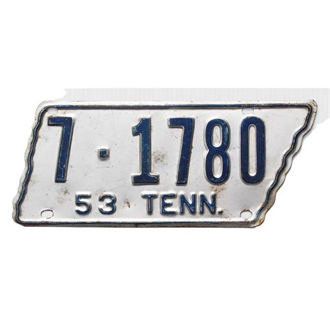 1953 Tennessee 7 1780 Real Old Tennessee License Plates