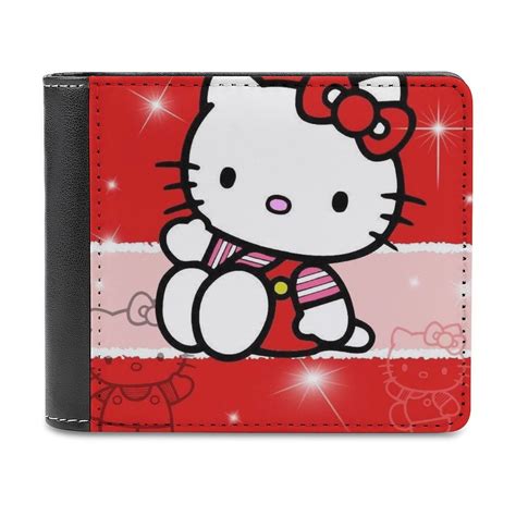 Hello Kitty Mens Wallet Genuine Leather Bifold Extra Capacity Bifold Wallet