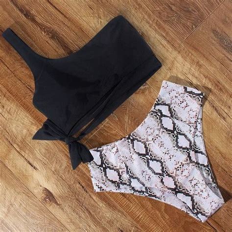 Maillot De Bain Sexy Imprim L Opard Bikini Semble Deux Pi Ces Soutigorge Push Up Culotte Taille