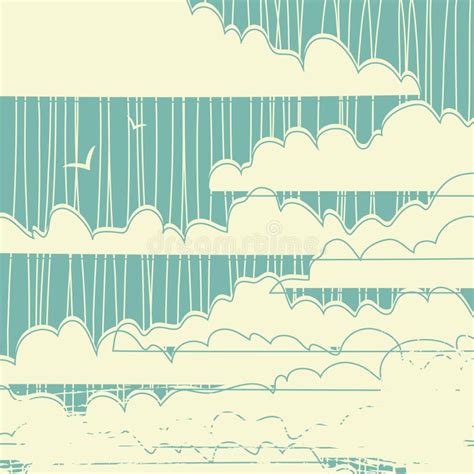 Clouds Set Stock Vector Illustration Of Etching Retro 55375648