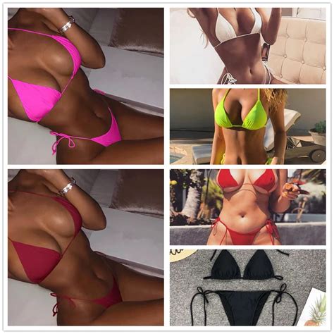 2020 nueva Europa América bikini Amazon moda cruzada color sólido sexy cuerda de lazo