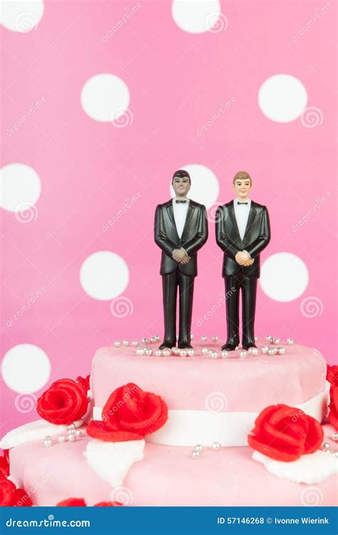 Pastel De Bodas Con Los Pares Gay Foto De Archivo Imagen De Novia Torta