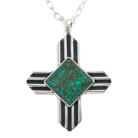 Jay King Sterling Silver Turquoise Pendant And Chain Necklace