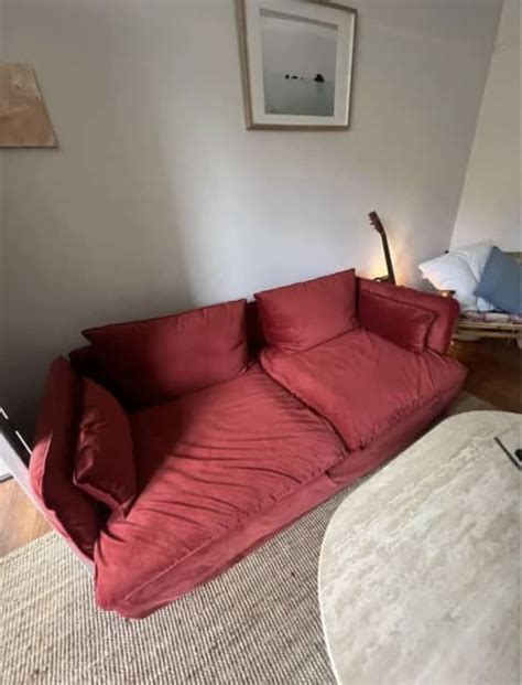 Ikea Soderhamn Seater Sofa With Red Velvet Bemz Cover Sofas