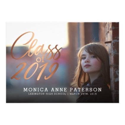 Black Copper Graduation Party Photo Invitation Photo Graduation