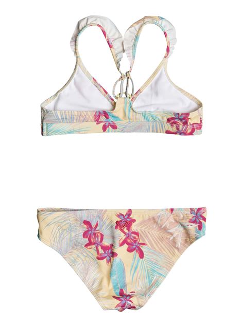 Girls Salt Memory Fixed Tri Bikini Set Ergx Roxy