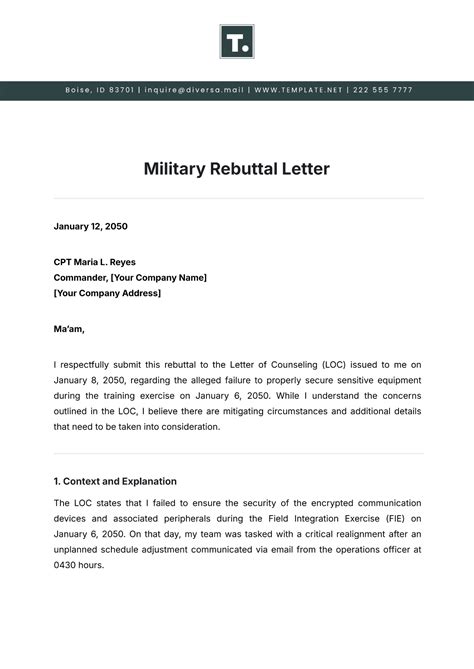 Free Rebuttal Letter Templates Editable And Printable