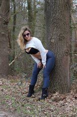 Blonde Girl Sexy Dea Pulls Down Her Pants To Show Her Butt Photos