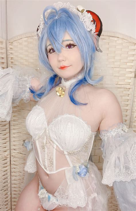 Ganyu Derivative Sexy Lingerie Set Genshin Impact Wedding Style Top